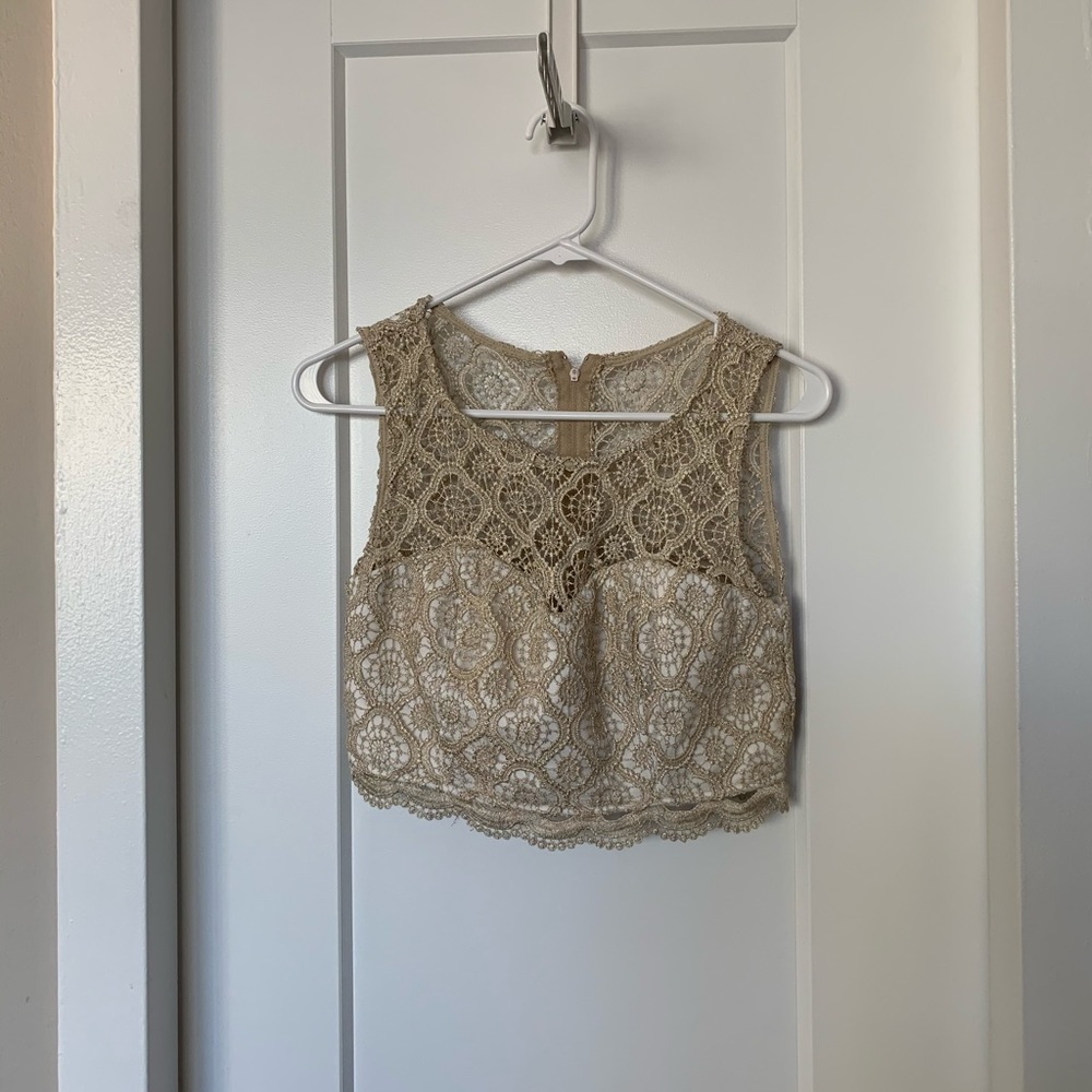 Two-piece prom dress.